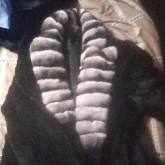 Luxurious Full Length Black Mink Fur Coat W A Chinchilla Collar